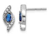1/3 Carat (ctw) Blue Sapphire Post Earrings in 14K White Gold